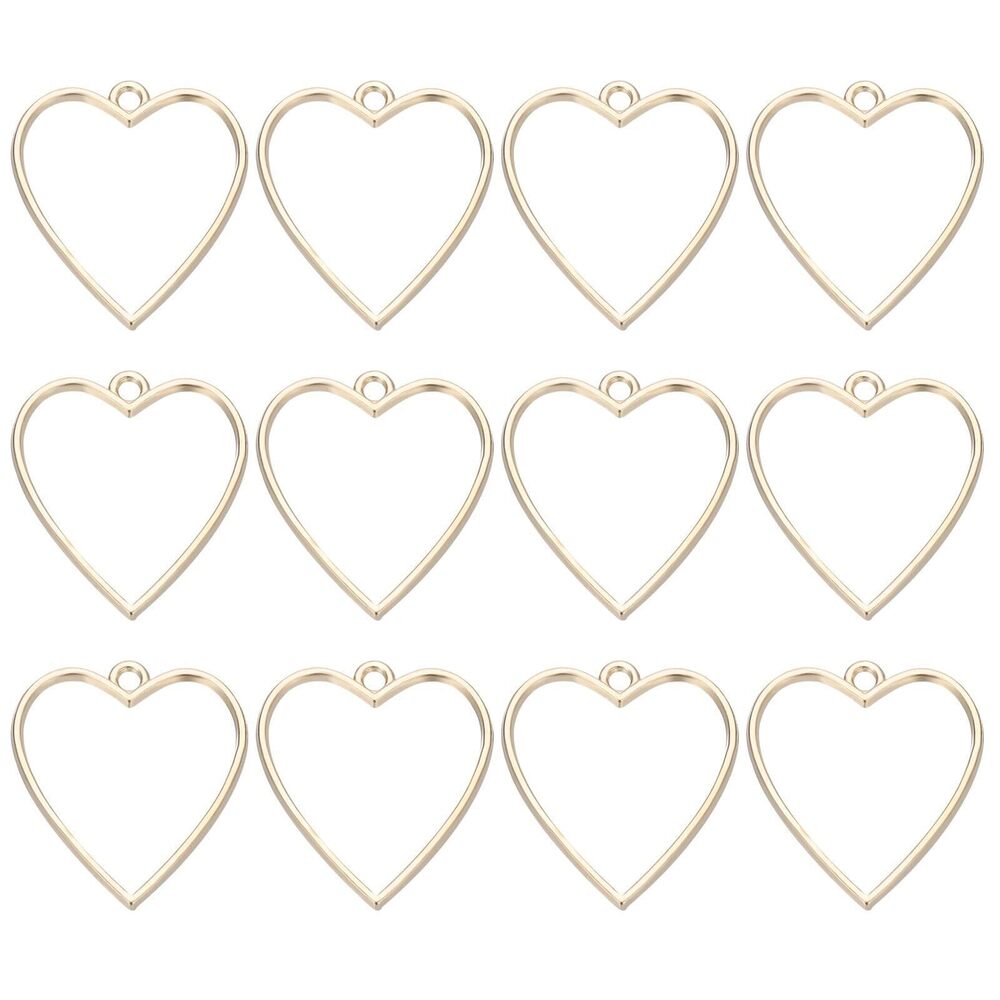 5558 Open Bezels for Resin, 60 Pcs Alloy Heart Shape Open Back Frame